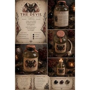 The Devil Tarot Ritual Oil Candle
